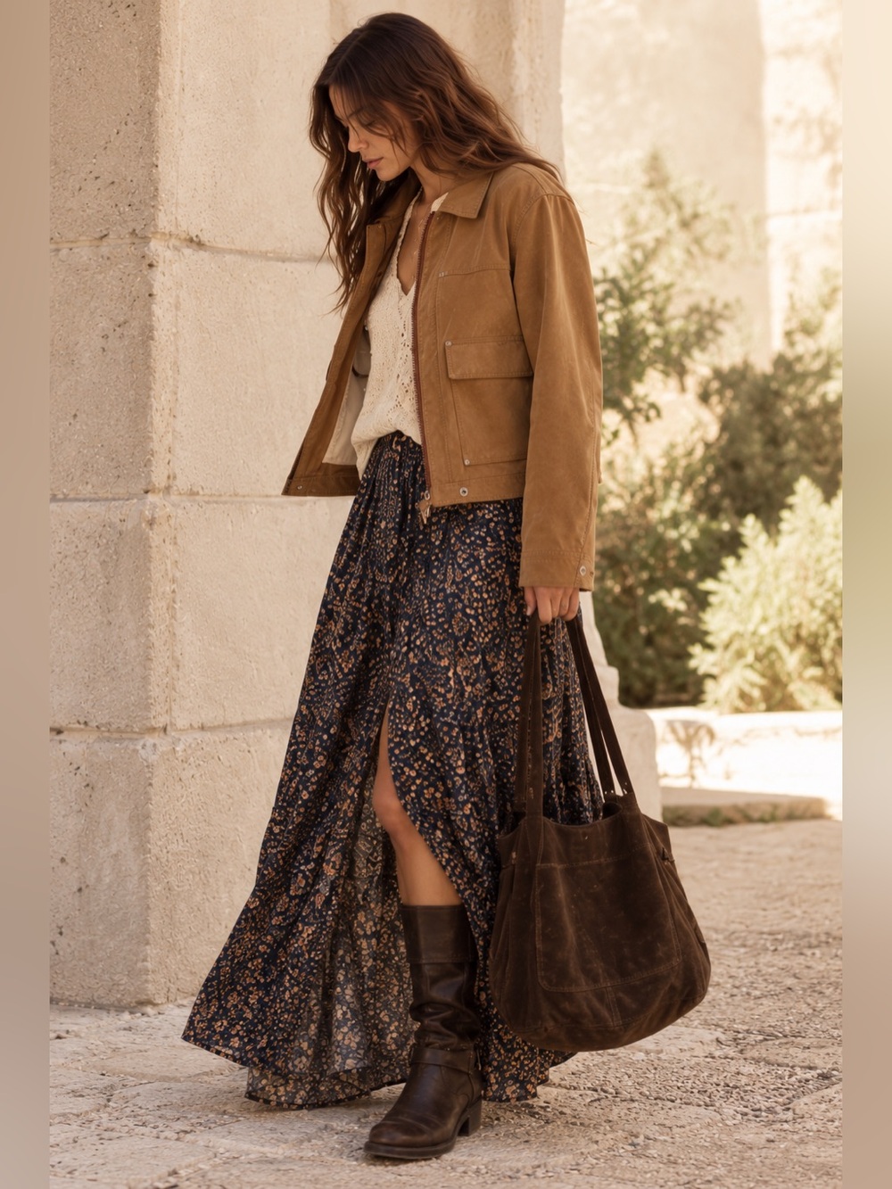Free People Women's Brown X We The Free Blair Faux Suede Jacket size xl